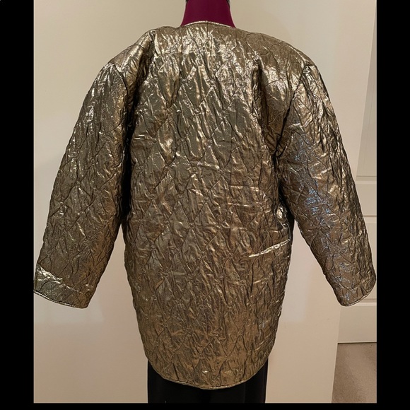 Vintage gold quilted jacket by L Rothschild - Picture 2 of 4